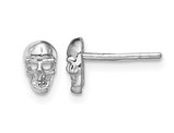 Small Sterling Silver Skull Post Charm Earrings